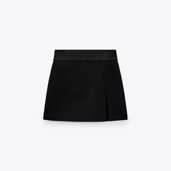 ZARA COMBINATION SATIN EFFECT SLIT SKORT - Picture 1 of 3
